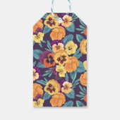 Stiefmütterchen auf Pflaumenviolett Geschenkanhänger (Rückseite)