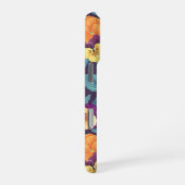 Stiefmütterchen auf Pflaumenviolett iPhone Hülle (Rechte Seite)