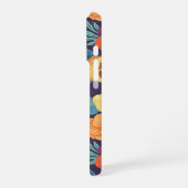 Stiefmütterchen auf Pflaumenviolett iPhone Hülle (Linke Seite)