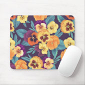 Stiefmütterchen auf Pflaumenviolett Mousepad (Mit Mouse)