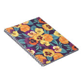 Stiefmütterchen auf Pflaumenviolett Notizblock (Rechte Seite)