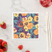 Stiefmütterchen auf Pflaumenviolett Serviette (Beispiel)