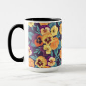 Stiefmütterchen auf Pflaumenviolett Tasse (Links)