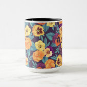 Stiefmütterchen auf Pflaumenviolett Tasse (Zentrum)