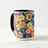 Stiefmütterchen auf Pflaumenviolett Tasse (Vorderseite Links)
