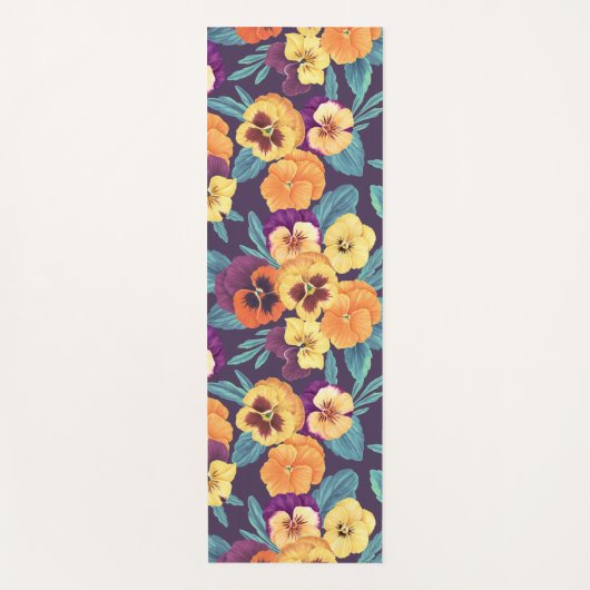 Stiefmütterchen auf Pflaumenviolett Yogamatte (Vorderseite)