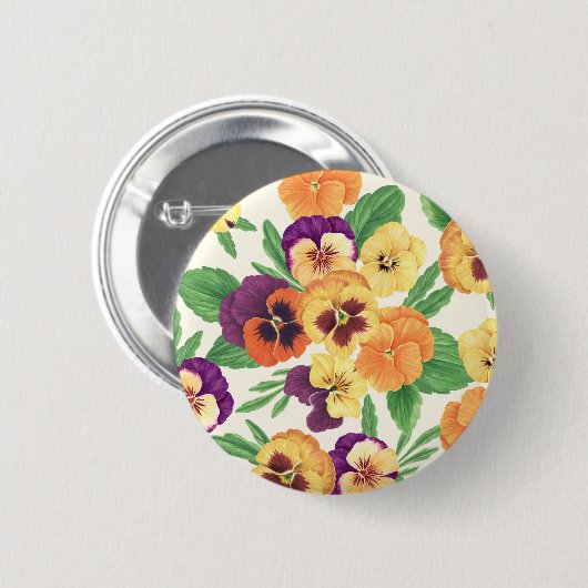 Stiefmütterchen auf weißlich button (Vorne & Hinten)