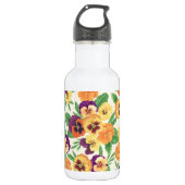 Stiefmütterchen auf weißlich edelstahlflasche (Vorderseite)