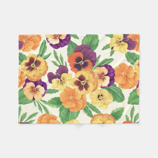 Stiefmütterchen auf weißlich fleecedecke (Vorderseite (Horizontal))