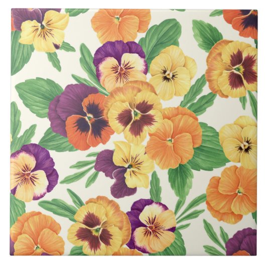 Stiefmütterchen auf weißlich fliese (Vorderseite)