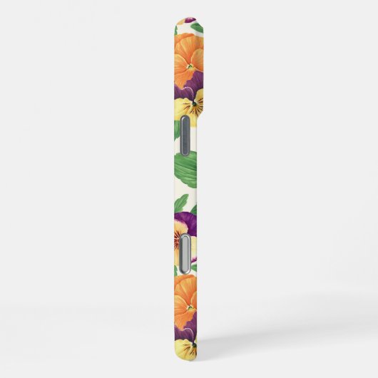 Stiefmütterchen auf weißlich iPhone hülle (Rechte Seite)