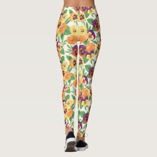 Stiefmütterchen auf weißlich leggings (Rückseite)