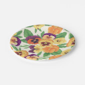 Stiefmütterchen auf weißlich pappteller (Schrägansicht)