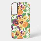 Stiefmütterchen auf weißlich samsung galaxy hülle (Rückseite)