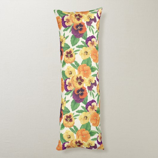 Stiefmütterchen auf weißlich seitenschläferkissen (Rückseite (Vertikal))