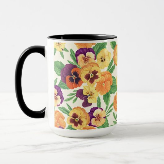 Stiefmütterchen auf weißlich tasse (Links)