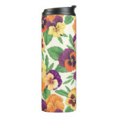 Stiefmütterchen auf weißlich thermosbecher (Nach links gedreht)