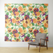 Stiefmütterchen auf weißlich wandteppich (Beispiel (Horizontal))