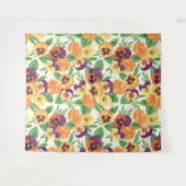 Stiefmütterchen auf weißlich wandteppich (Vorderseite (Horizontal))