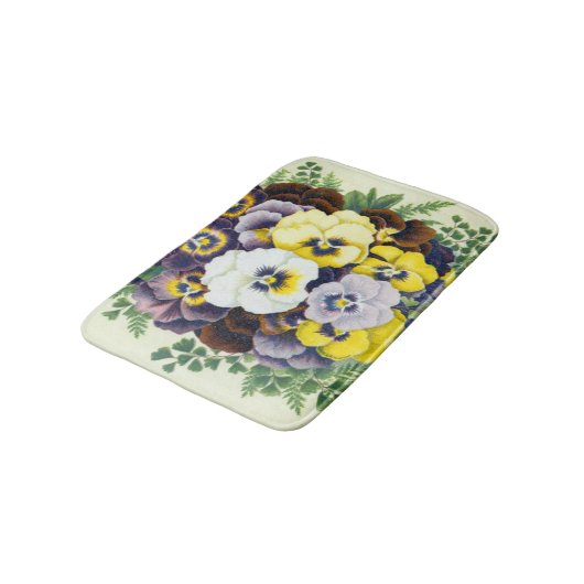 Stiefmütterchen Bath Mat Badematte (Schrägansicht)