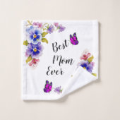 Stiefmütterchen Beste Mama je Badetuch Set (Waschlappen)