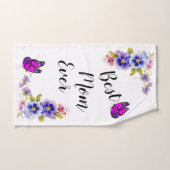 Stiefmütterchen Beste Mama je Badetuch Set (Handtuch)