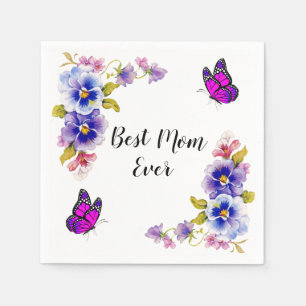 Stiefmütterchen Beste Mama je Neapel Serviette