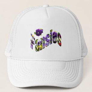 Stiefmütterchen-Bildlogo mit Pansy Truckerkappe