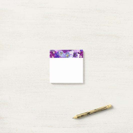 Stiefmütterchen Blume Blumengrenzdruck Design Post-it Klebezettel (Auf Schreibtisch)