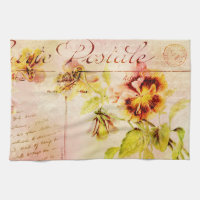 Stiefmütterchen-Blumen-Postkarte aus der Vintage-Z