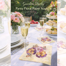 Stiefmütterchen-Blumengarten-Party-Papier-Serviett