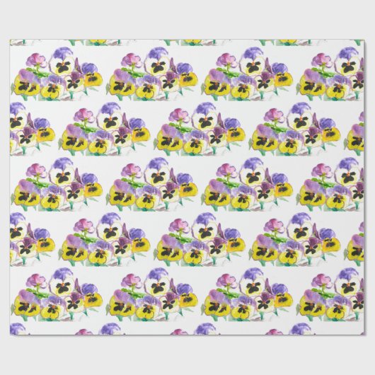 Stiefmütterchen Blumengarten Vintag gestrichen Geschenkpapier (Flach)