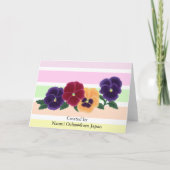 Stiefmütterchen-Blumengeburtstag Karte (Rückseite)