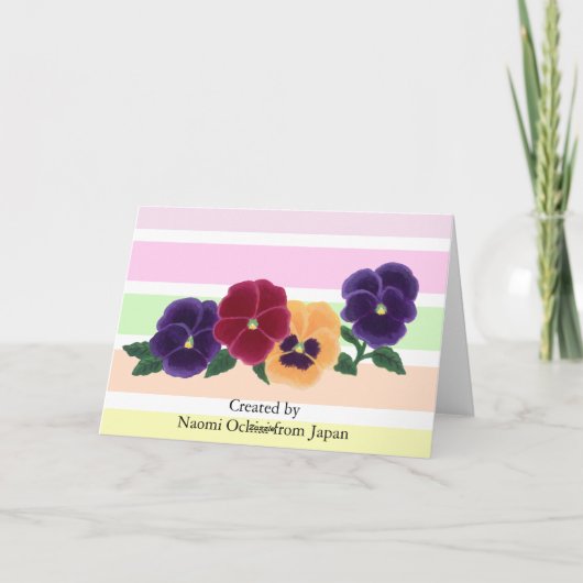 Stiefmütterchen-Blumengeburtstag Karte (Rückseite)