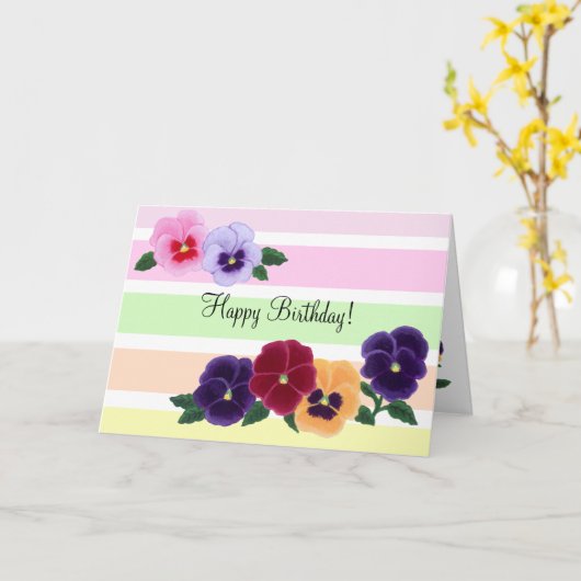 Stiefmütterchen-Blumengeburtstag Karte (Gelbe Blume)