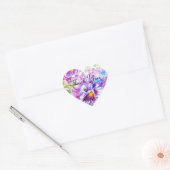 Stiefmütterchen-Blumenmuster Danke Herz-Aufkleber (Umschlag)