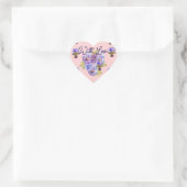 Stiefmütterchen-Blumenmuster Dankeschön Herz-Aufkleber (Tasche)
