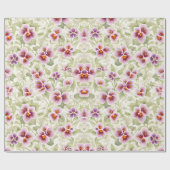 Stiefmütterchen-Blumenmuster Geschenkpapier (Flach)