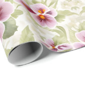 Stiefmütterchen-Blumenmuster Geschenkpapier (Rolleneckpunkt)