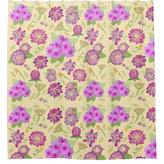 Stiefmütterchen Blumenstrauß Duschvorhang (Vorderseite)