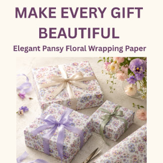 Stiefmütterchen-Blumenverpackungspapier | Elegante Geschenkpapier