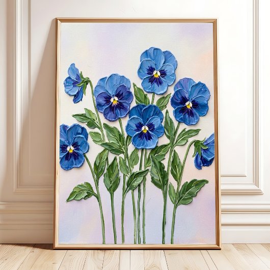 Stiefmütterchen-Blumenwandkunst - Modern Minimalis Poster