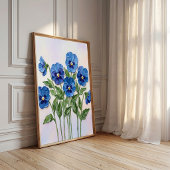 Stiefmütterchen-Blumenwandkunst - Modern Minimalis Poster
