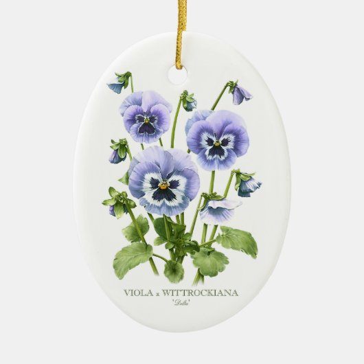 Stiefmütterchen Botanisch Keramik Ornament (Vorne)