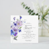 Stiefmütterchen Botanisches Floral Lilac Blue Brau Einladung (Stehend Vorderseite)