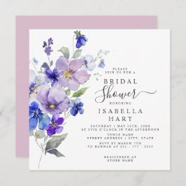 Stiefmütterchen Botanisches Floral Lilac Blue Brau Einladung