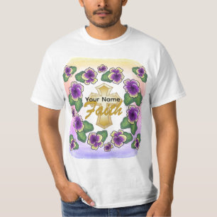 Stiefmütterchen Christliches Kreuz T-Shirt