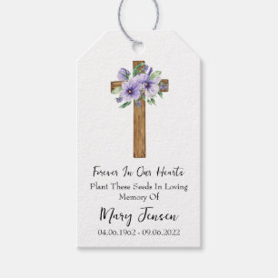 Stiefmütterchen-Cross-Gedenk-Funeral-Samenpackung Geschenkanhänger