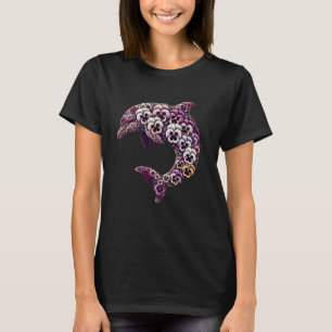 Stiefmütterchen Delphin Stiefmütterchen-Blume Gart T-Shirt