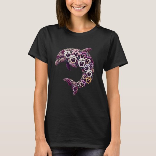 Stiefmütterchen Delphin Stiefmütterchen-Blume Gart T-Shirt (Vorderseite)